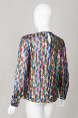 Lloyd Williams Metallic Rainbow Lamé Diamond Blouse