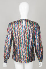 Lloyd Williams Metallic Rainbow Lamé Diamond Blouse