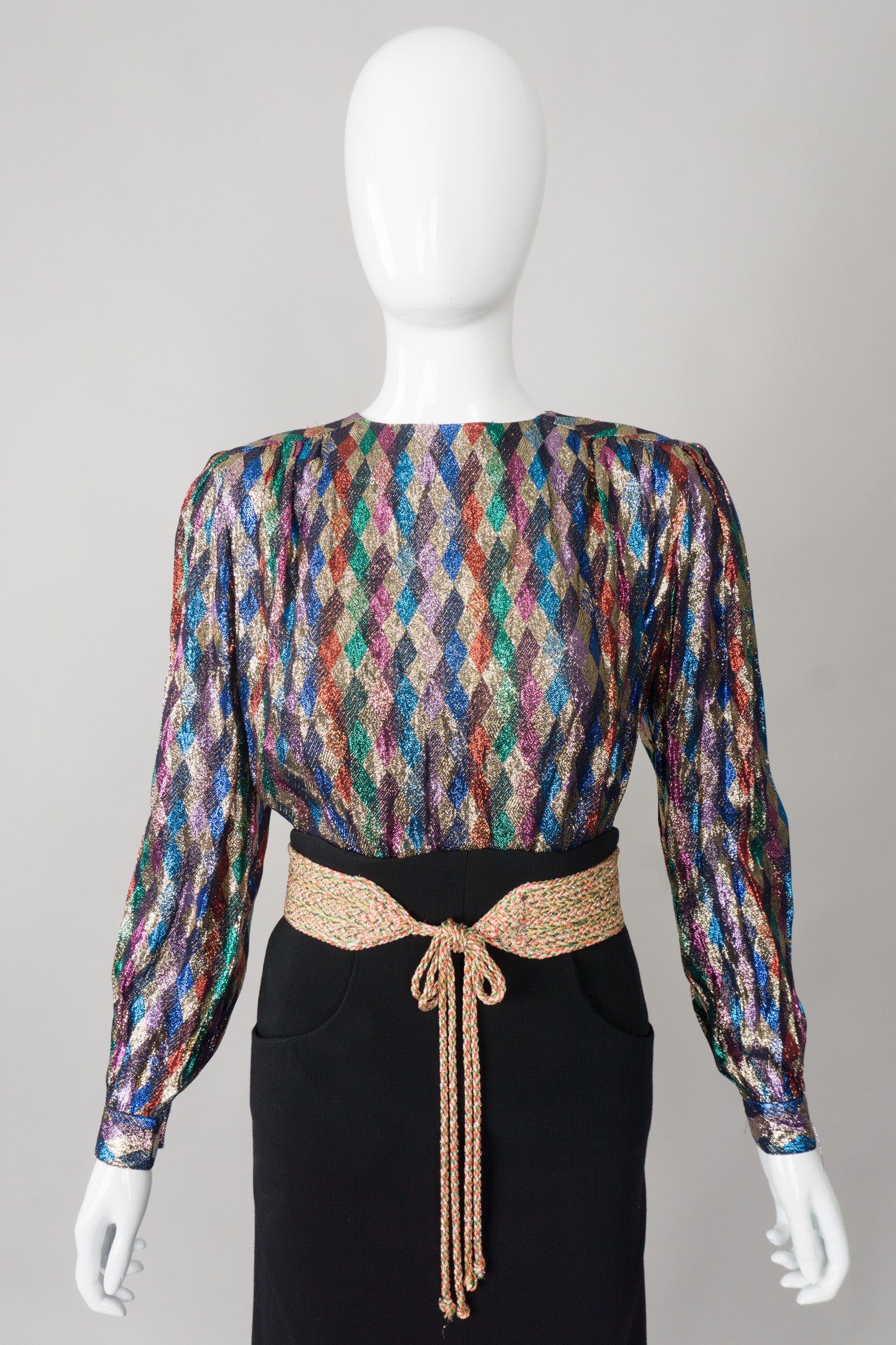 Lloyd Williams Metallic Rainbow Lamé Diamond Blouse