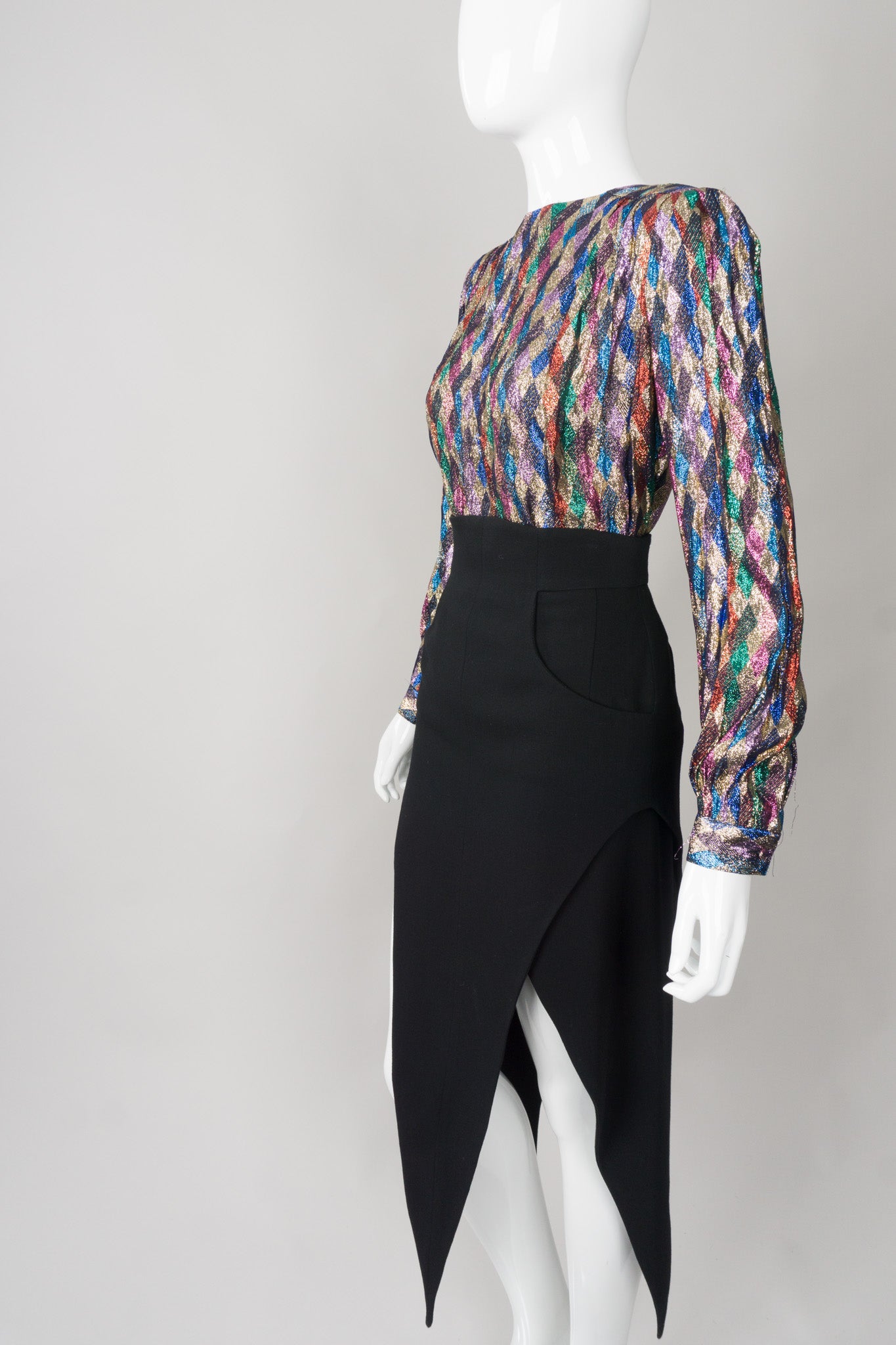 Lloyd Williams Metallic Rainbow Lamé Diamond Blouse