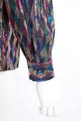 Vintage Lloyd Williams Rainbow Metallic Diamond Blouse II on Mannequin sleeve cuff at Recess LA