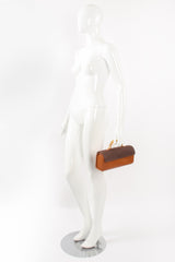 Vintage Loewe Spain Twist Handle Barrel Flap Satchel Bag Mannequin at Recess Los Angeles