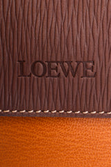 Vintage Loewe Spain Twist Handle Barrel Flap Satchel Bag signature stamp at Recess Los Angeles