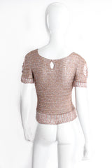 Vintage Loris Azzaro Collectable Metallic Draped Chain Cutout Top on mannequin back at Recess LA