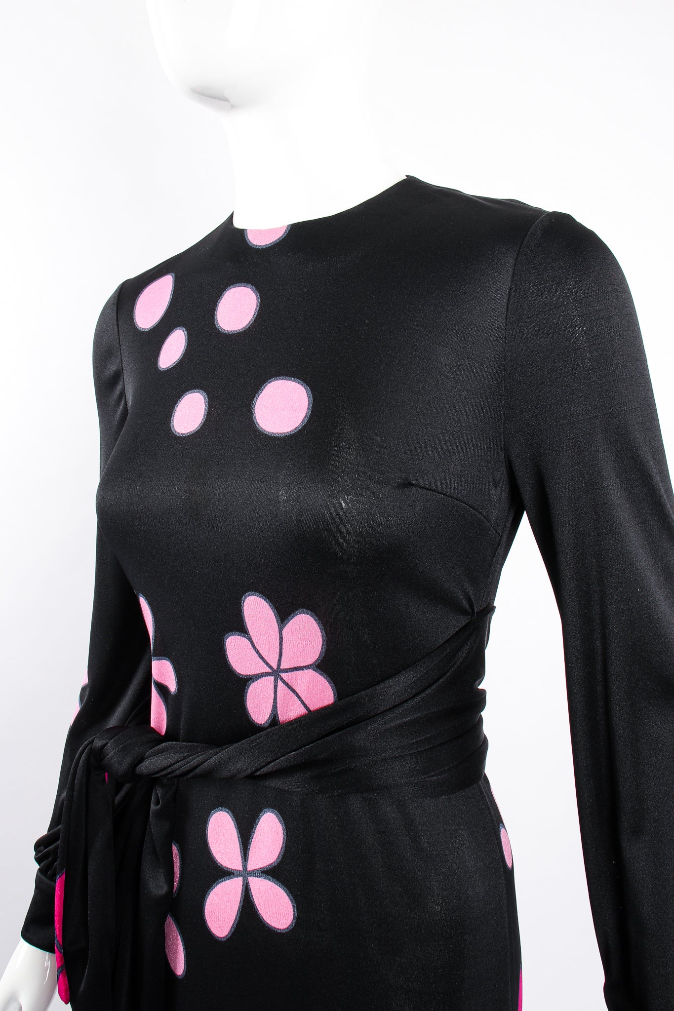 Vintage Louis Feraud Ombré Floral Jersey Dress on Mannequin bodice at Recess Los Angeles