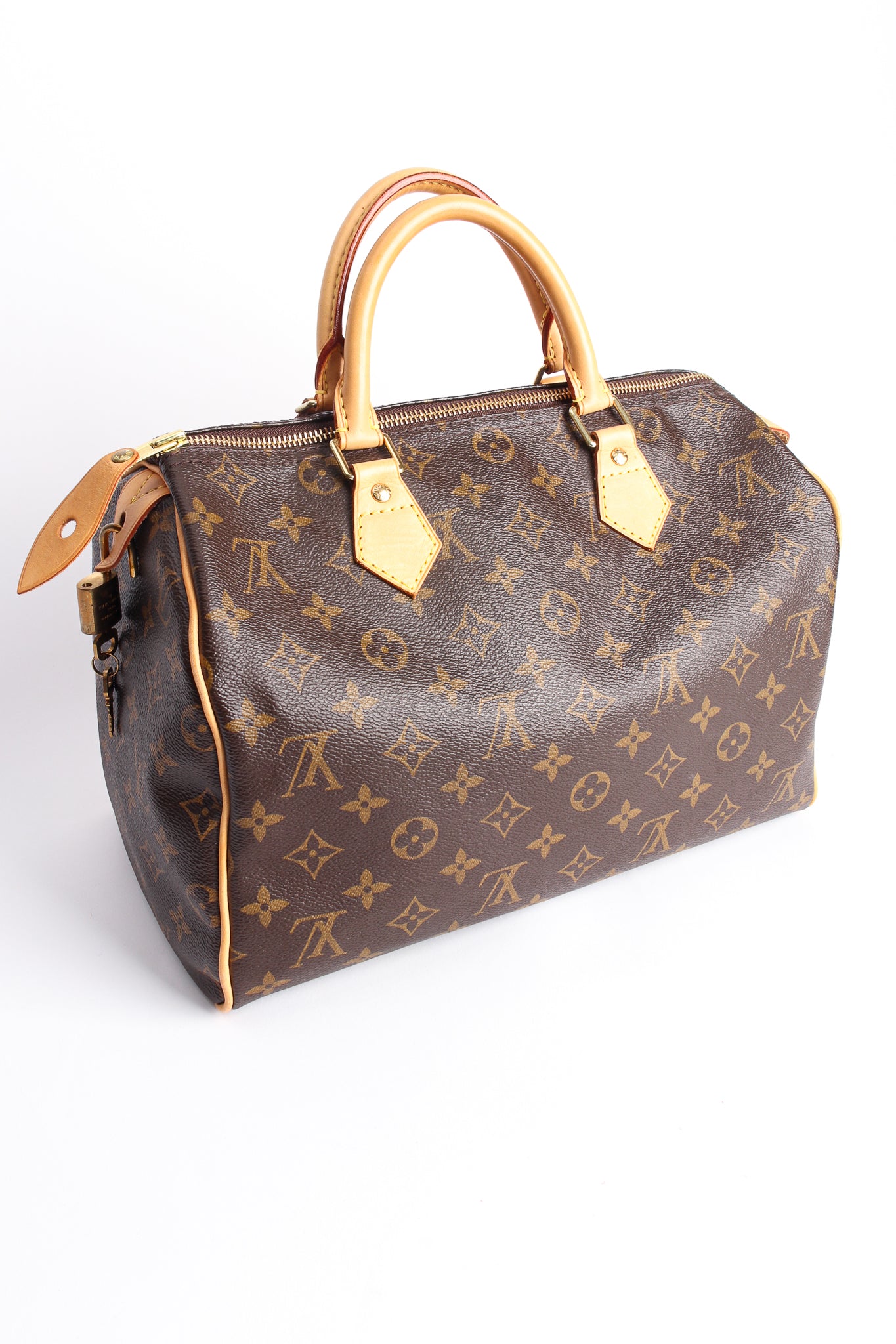 Louis Vuitton Classic Monogram Speedy 30 Bag angle at Recess Los Angeles