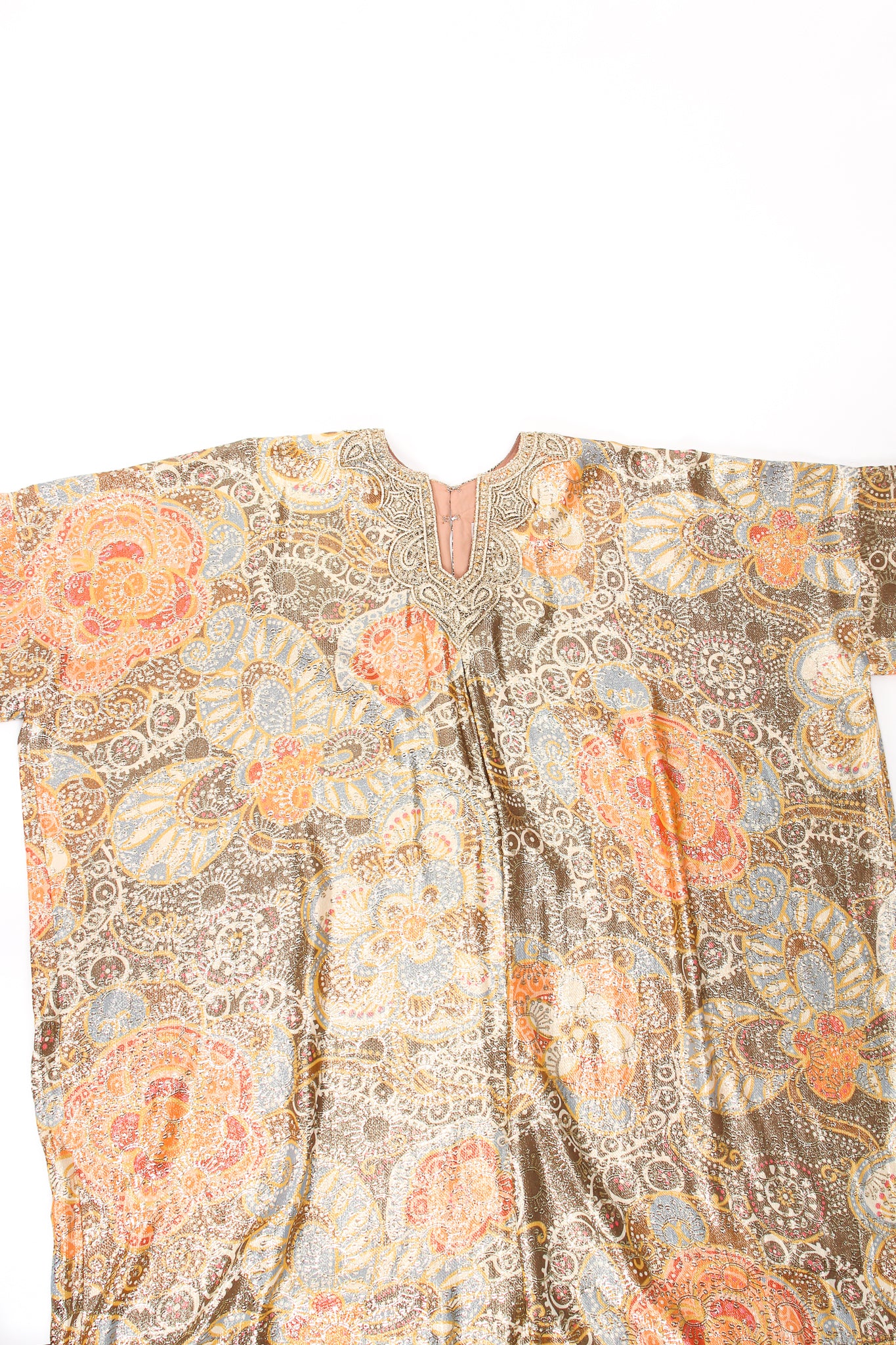 Vintage Lucie Ann Metallic Brocade Lamé Caftan width at Recess Los Angeles