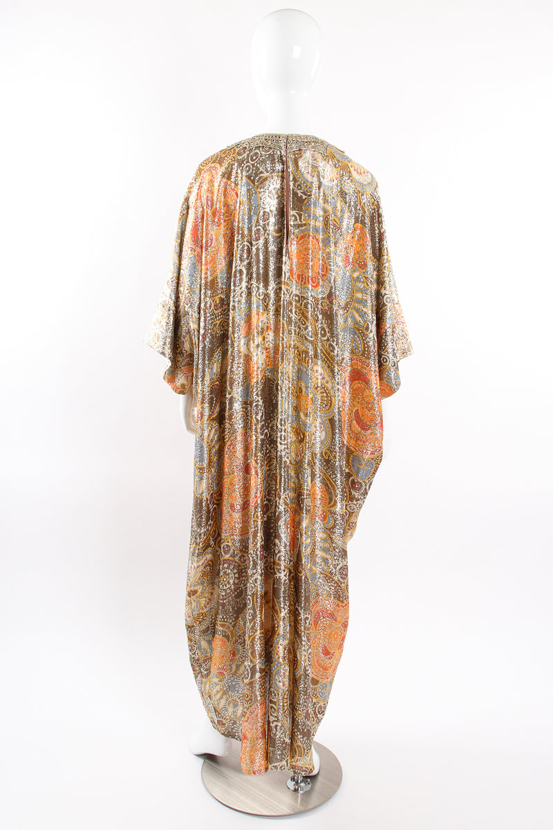 Vintage Lucie Ann Metallic Brocade Lamé Caftan on Mannequin back at Recess Los Angeles