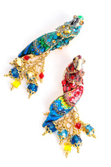 Vintage Lunch At The Ritz LATR Macaw Parrot Bead Dangle Earrings at Recess Los Angeles