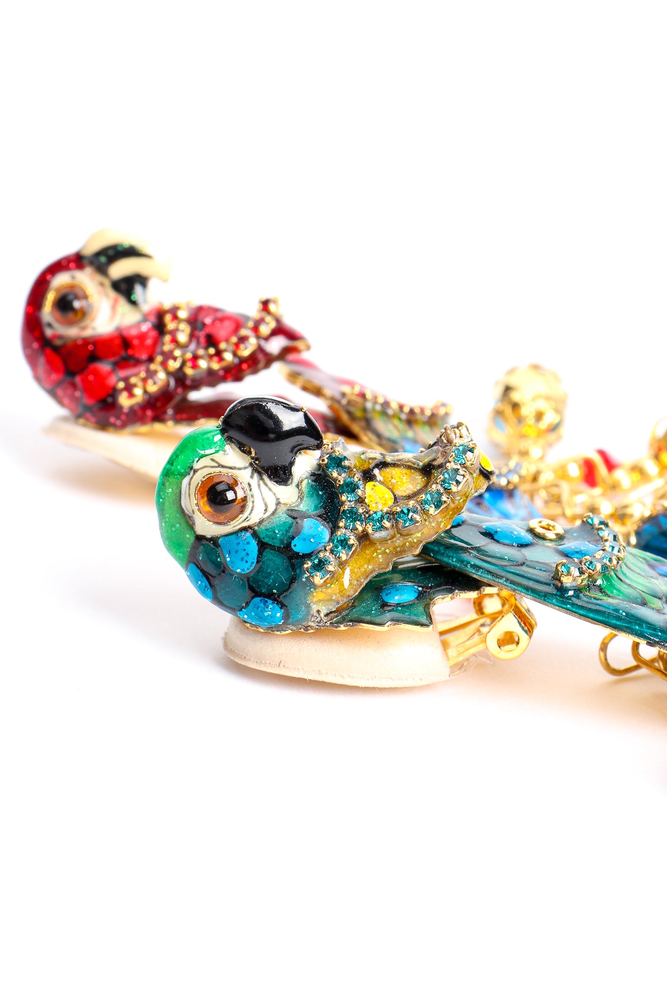 Vintage Lunch At The Ritz LATR Macaw Parrot Bead Dangle Earrings at Recess Los Angeles