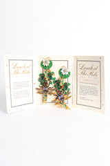 Vintage Lunch At The Ritz Dragonfly Swamp Song Long Chandelier Earrings menu card at Recess LA