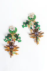 Vintage Lunch At The Ritz Dragonfly Swamp Song Long Chandelier Earrings at Recess LA