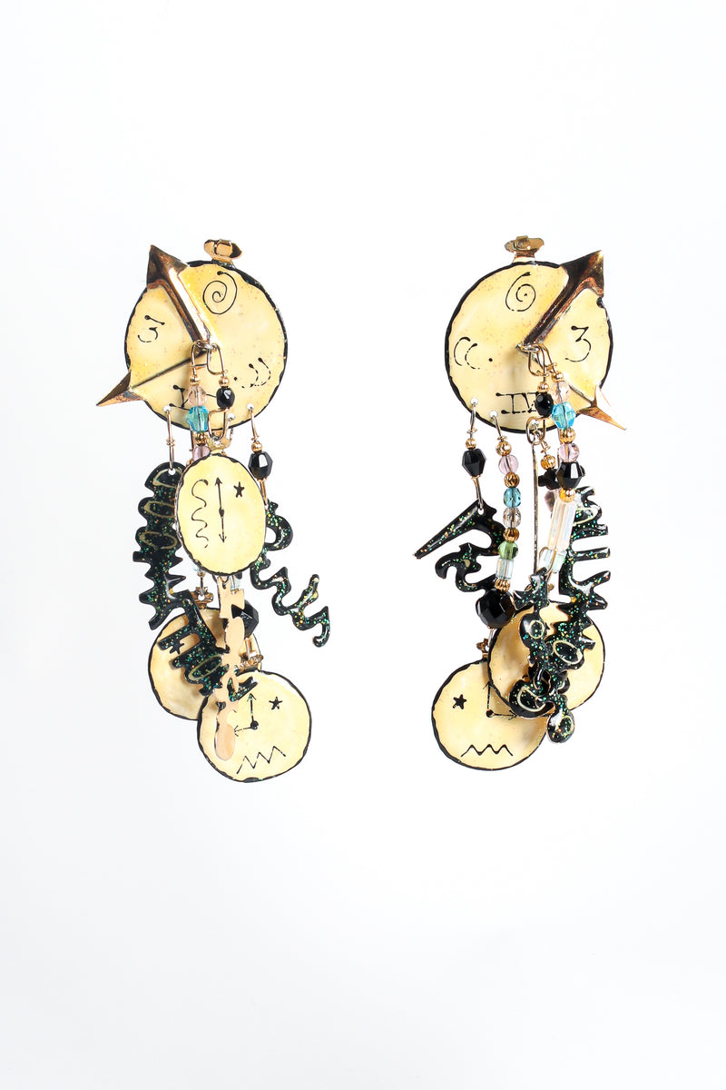 Vintage Lunch At The Ritz World Clock Time Zone Traveller Earrings at Recess Los Angeles