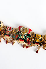 Vintage Lunch At The Ritz Japanese Kabuki Mask Plate Charm Bracelet detail at Recess LA