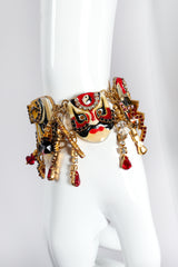 Vintage Lunch At The Ritz Japanese Kabuki Mask Plate Charm Bracelet on mannequin at Recess LA