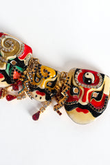 Vintage Lunch At The Ritz Japanese Kabuki Mask Plate Charm Bracelet detail at Recess LA