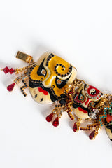 Vintage Lunch At The Ritz Japanese Kabuki Mask Plate Charm Bracelet clasp at Recess LA