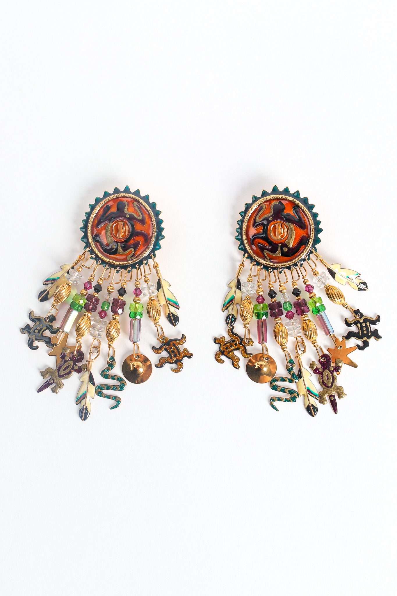 Vintage Lunch At The Ritz Southwestern Desert Glyph Earrings at Recess Los Angeles