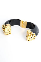 Vintage Inna Citrine Fleur Flower Bangle Bracelet hinge open horizontal @ Recess Los Angeles