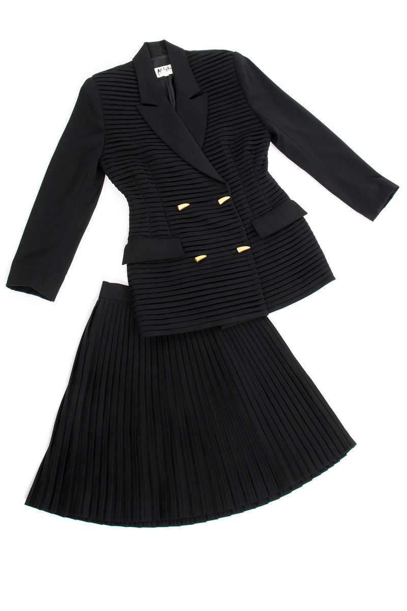 Vintage M.Yoko Pleated Jacket & Skirt Suit flat at Recess Los Angeles