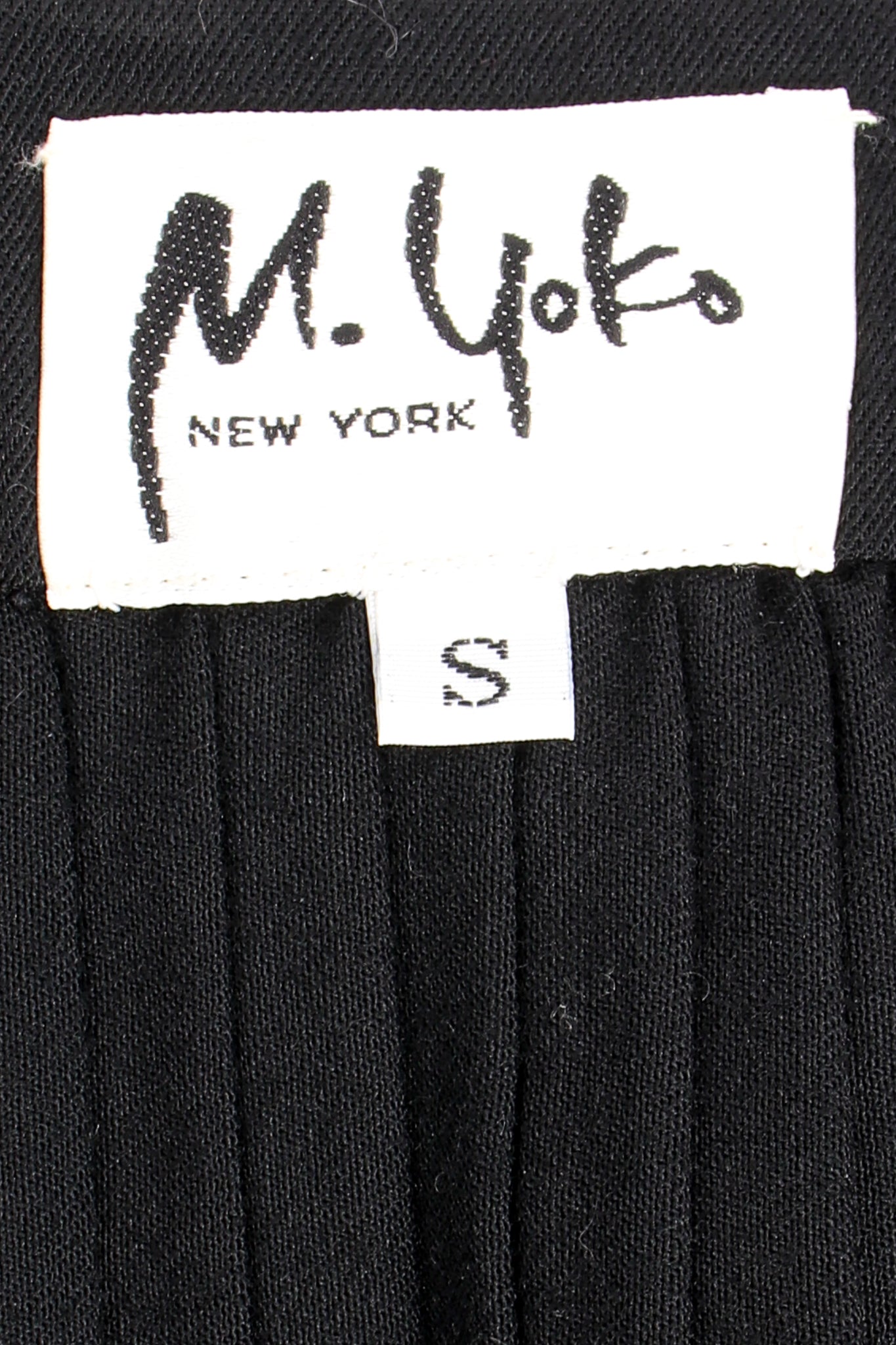 Vintage M.Yoko Pleated Jacket & Skirt Suit label at Recess Los Angeles