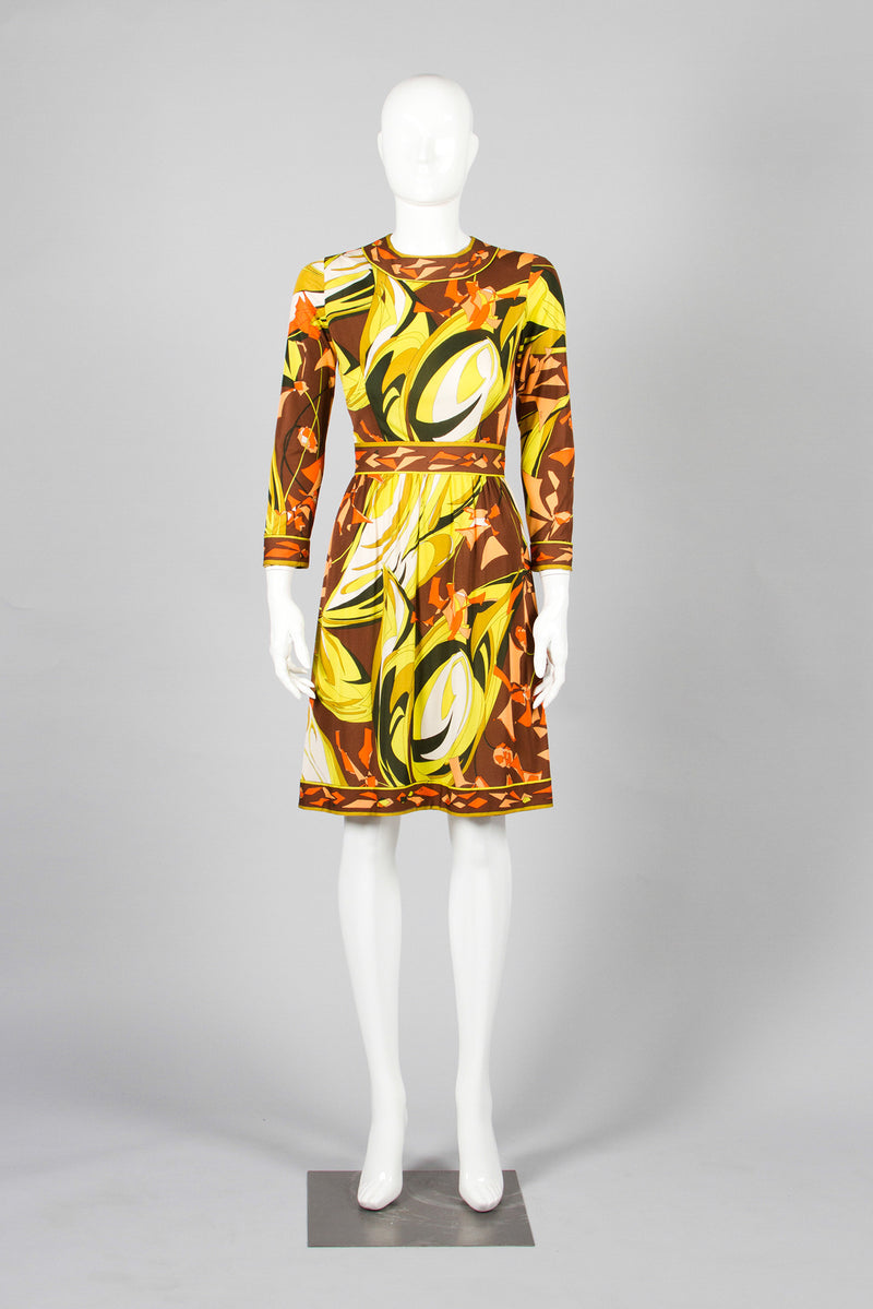 Emilio Pucci 3/4 Sleeve Print Dress