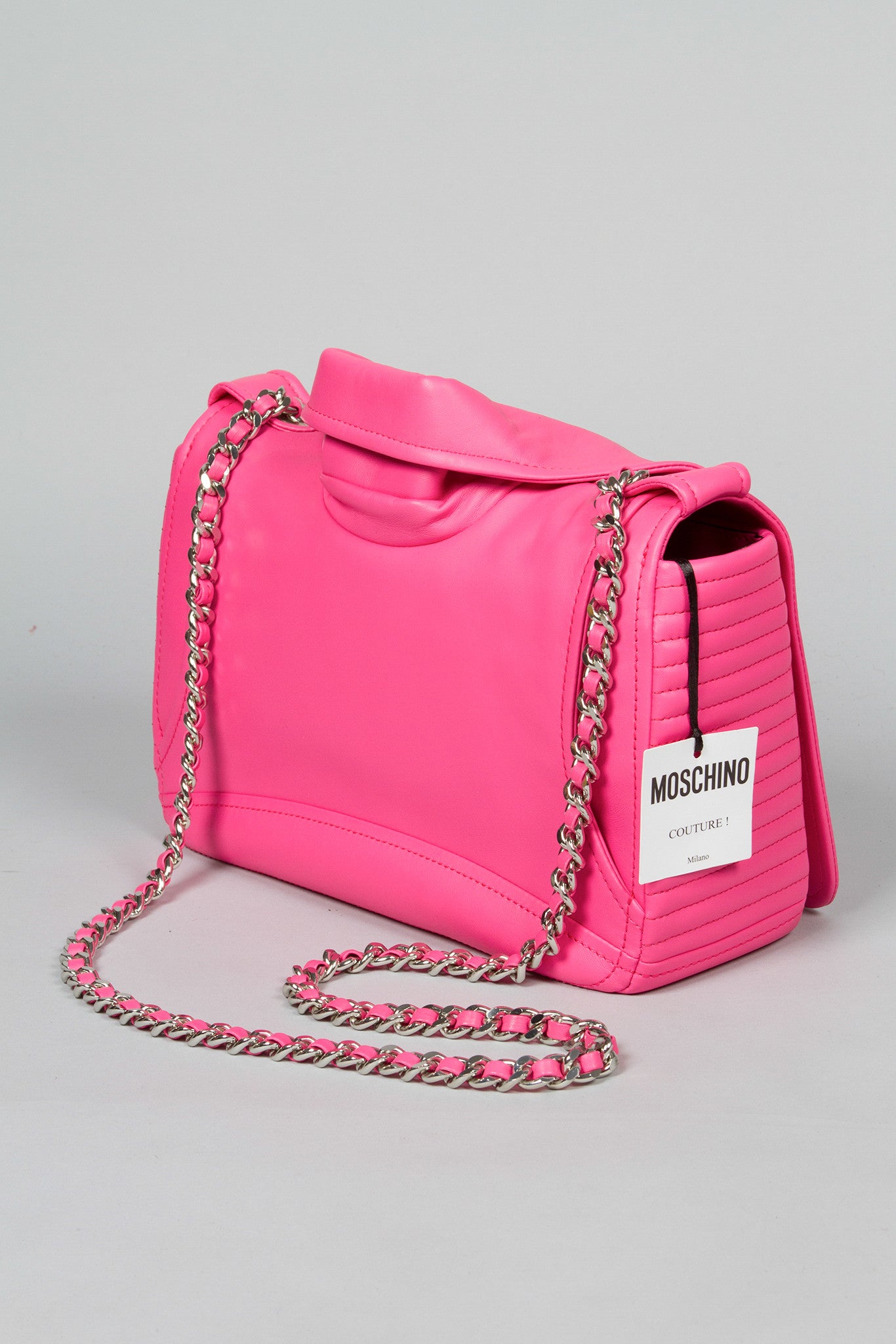 Moschino Moto Jacket Bag in pink with tags