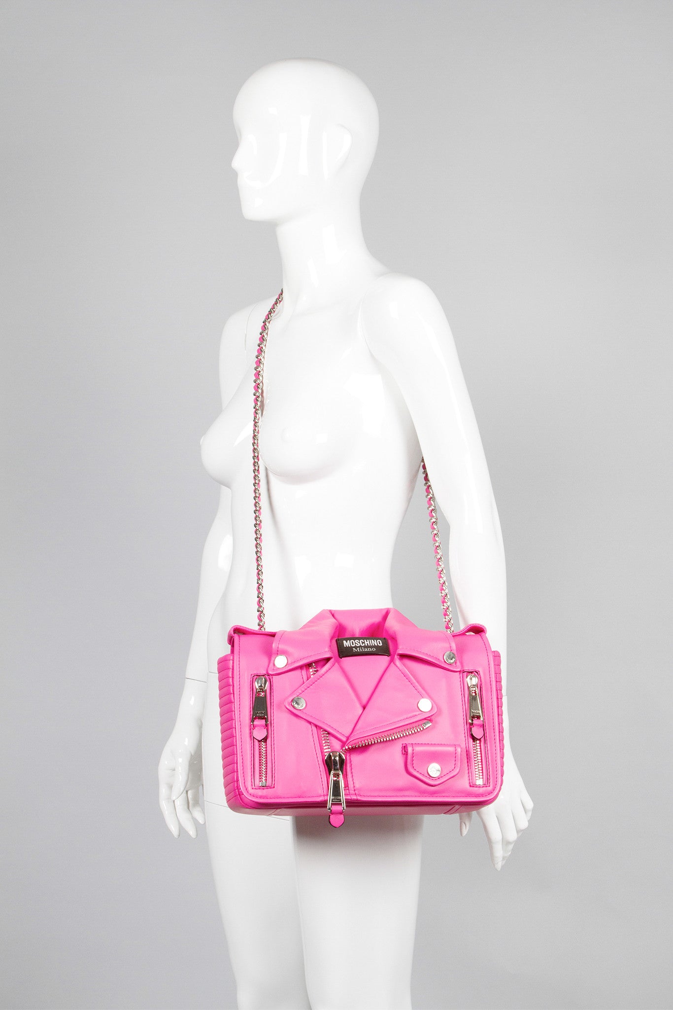 Moschino Moto Jacket Bag in pink, crossbody