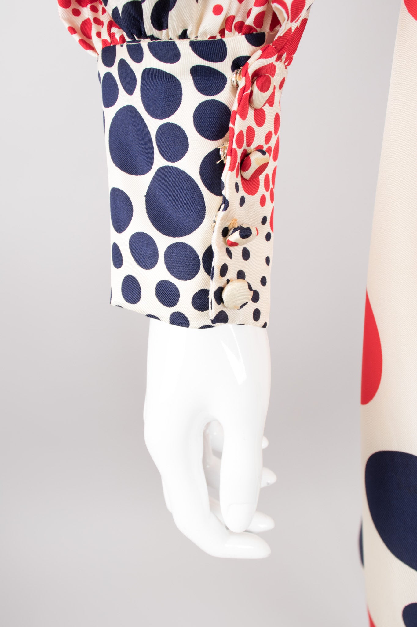 Mollie Parnis Red White Blue Independence Ribbon Dot Dress