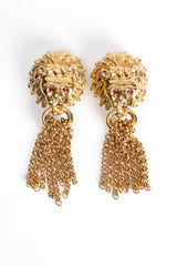 Vintage MV Vellano Gold Lion Chain Tassel Earrings at Recess Los Angeles