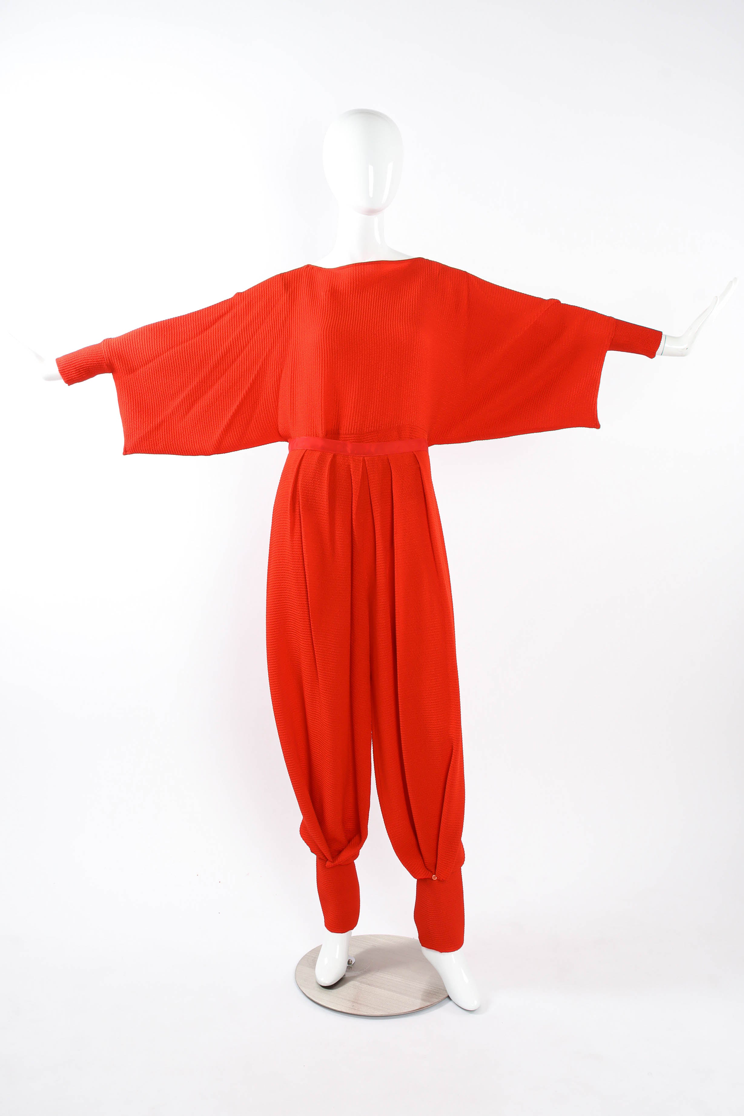 Vintage Waffle Silk Leisure Top & Pant mannequin front sleeves un-buttoned @ Recess LA