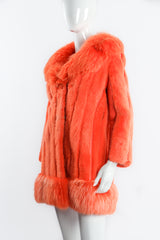 Vintage Furs by Mannis Coral Sherbet Fur Coat on Mannequin angle at Recess Los Angeles