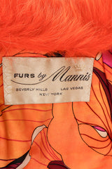 Vintage Furs by Mannis Coral Sherbet Fur Coat label at Recess Los Angeles