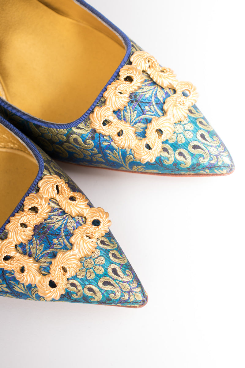 Manolo Blahnik Baroque Brocade Buckle Remota Heels