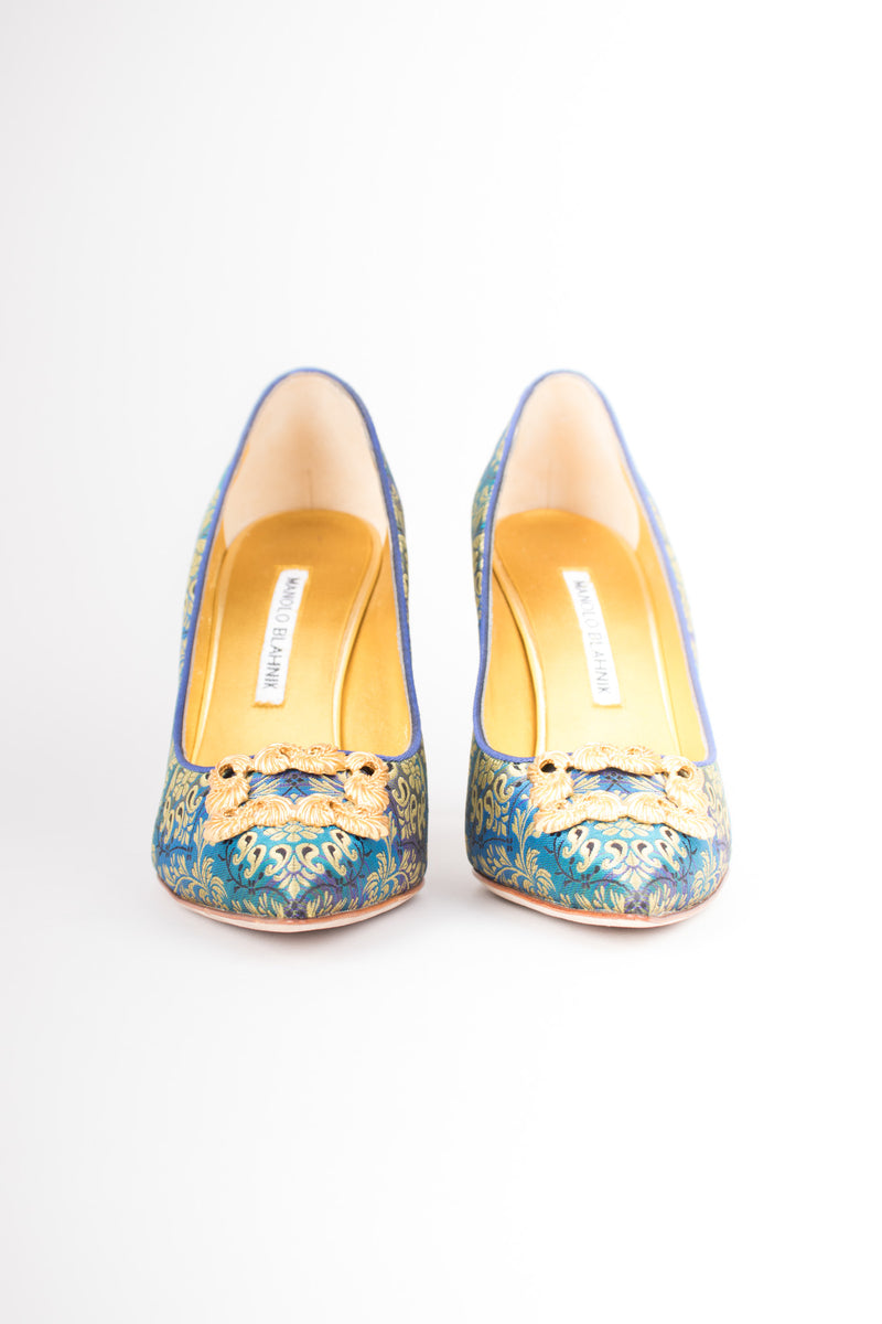 Manolo Blahnik Baroque Brocade Buckle Remota Heels