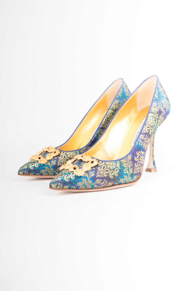 Manolo Blahnik Baroque Brocade Buckle Remota Heels