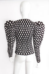 Vintage Marc Bouwer Pleated Dot Gigot Mutton Sleeve Top on mannequin back at Recess Los Angeles