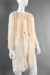 Vintage Marian Clayden Paisley Floral Silk Duster & Top Set mannequin angle close @ Recess Los Angeles