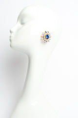 Vintage Marie Ferrá Crystal Floral Earrings on mannequin @ Recess LA