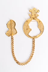 Vintage Marla Buck Silhouette Coin Cutout Chain Brooch backside at Recess Los Angeles