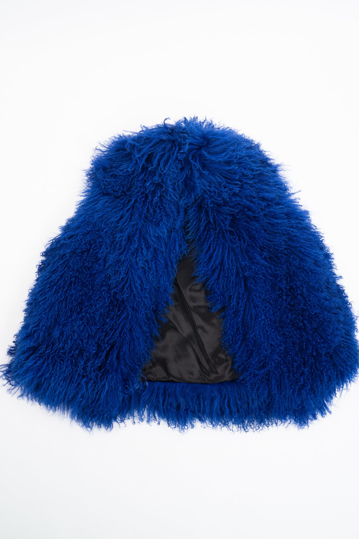 Vintage Marvin Richards Ultramarine Mongolian Fur Vest flat at Recess Los Angeles