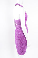 Vintage Mary McFadden Pleated Halter & Wrap Skirt Set on Mannequin back angle at Recess LA