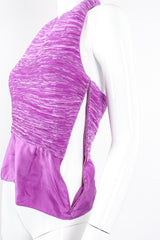 Vintage Mary McFadden Pleated Halter & Wrap Skirt Set top zipper at Recess LA