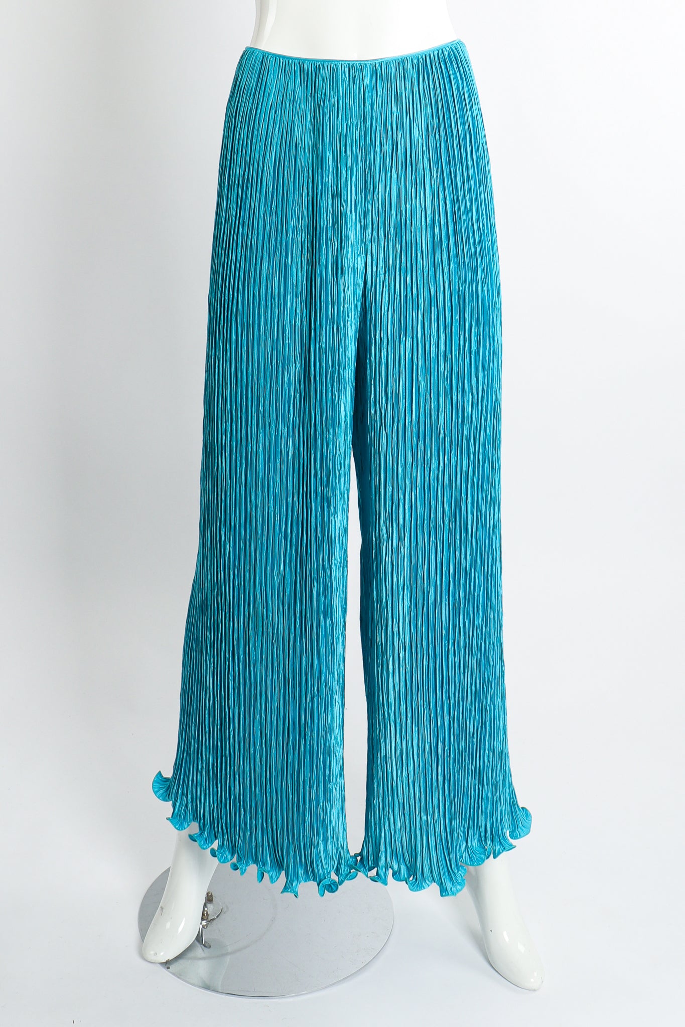 Vintage Mary McFadden Pleated Palazzo Pant & Sash on Mannequin Front at Recess Los Angeles