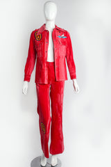 Vintage Maximum Acid Beach Twill Shirt Jacket & Pant Set on Mannequin front open at Recess LA