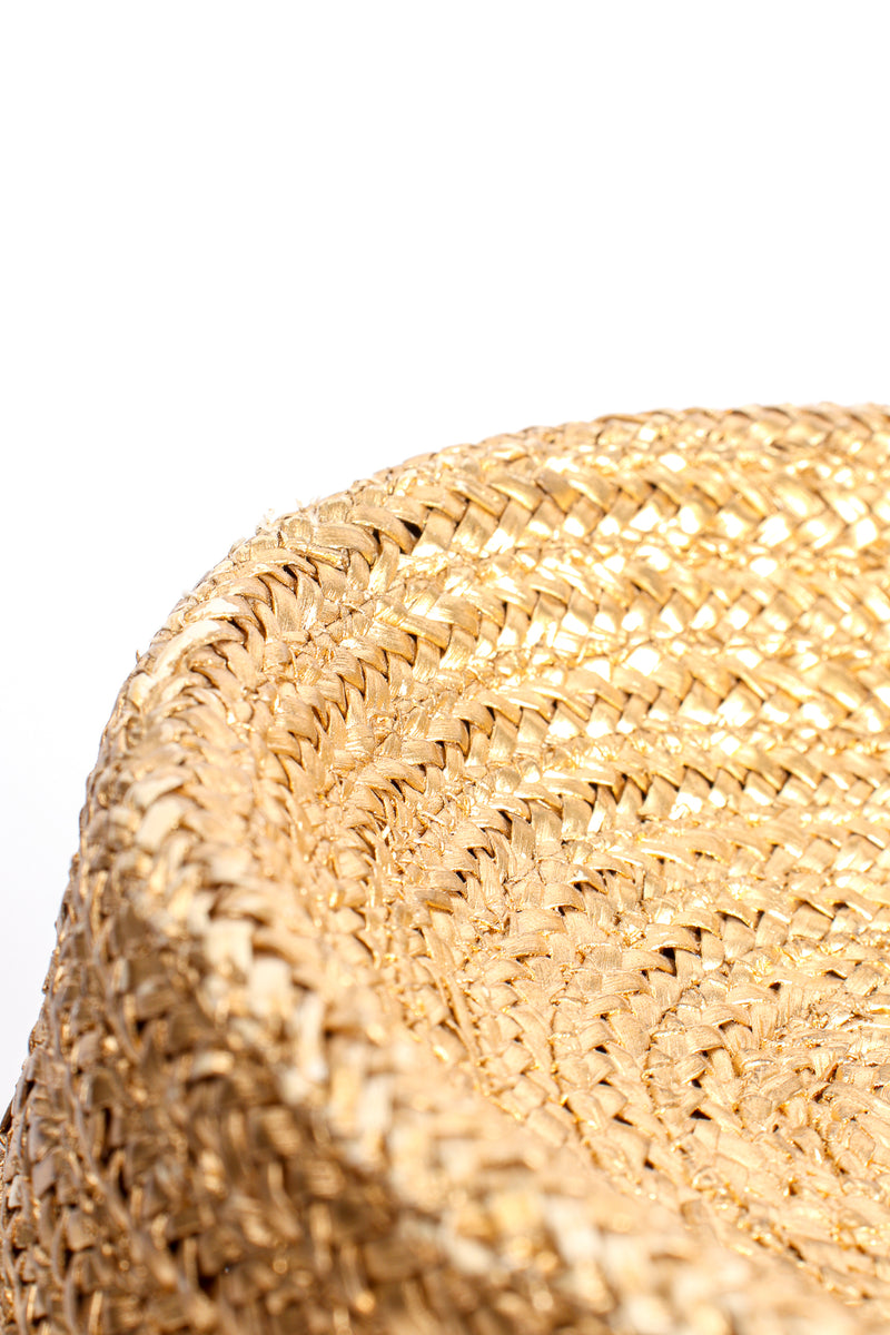 Vintage Maybelle Marie Birch 1945 Fruit Basket Gold Straw Bucket Hat detail @ Recess LA 