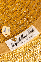 Vintage Maybelle Marie Birch 1945 Fruit Basket Gold Straw Bucket Hat label @ Recess LA 