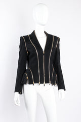 Vintage Alexander McQueen Zipper Bustle Jacket on mannequin front at Recess Los Angeles