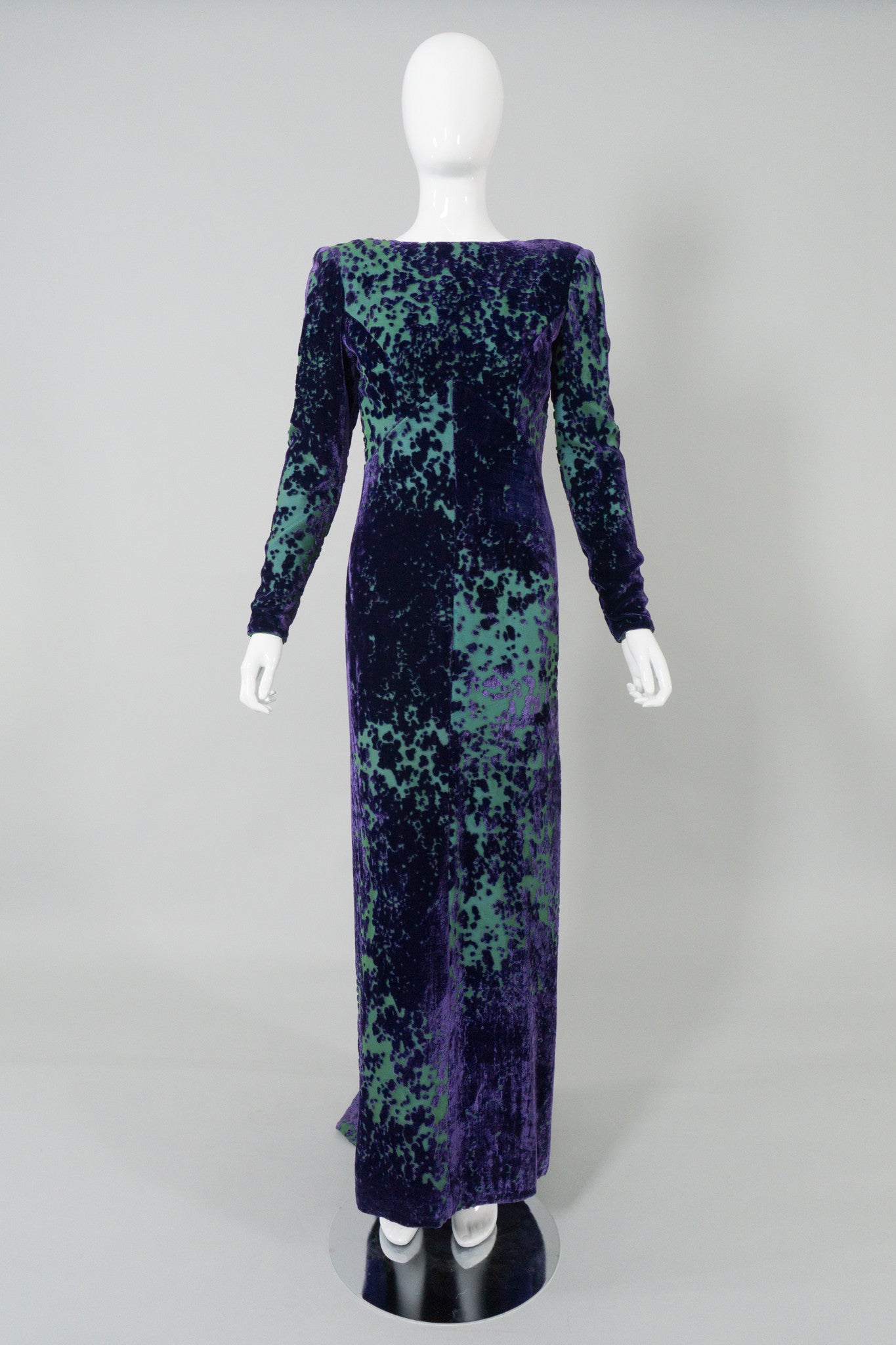 Michael Casey Vintage Velvet Burnout Gown