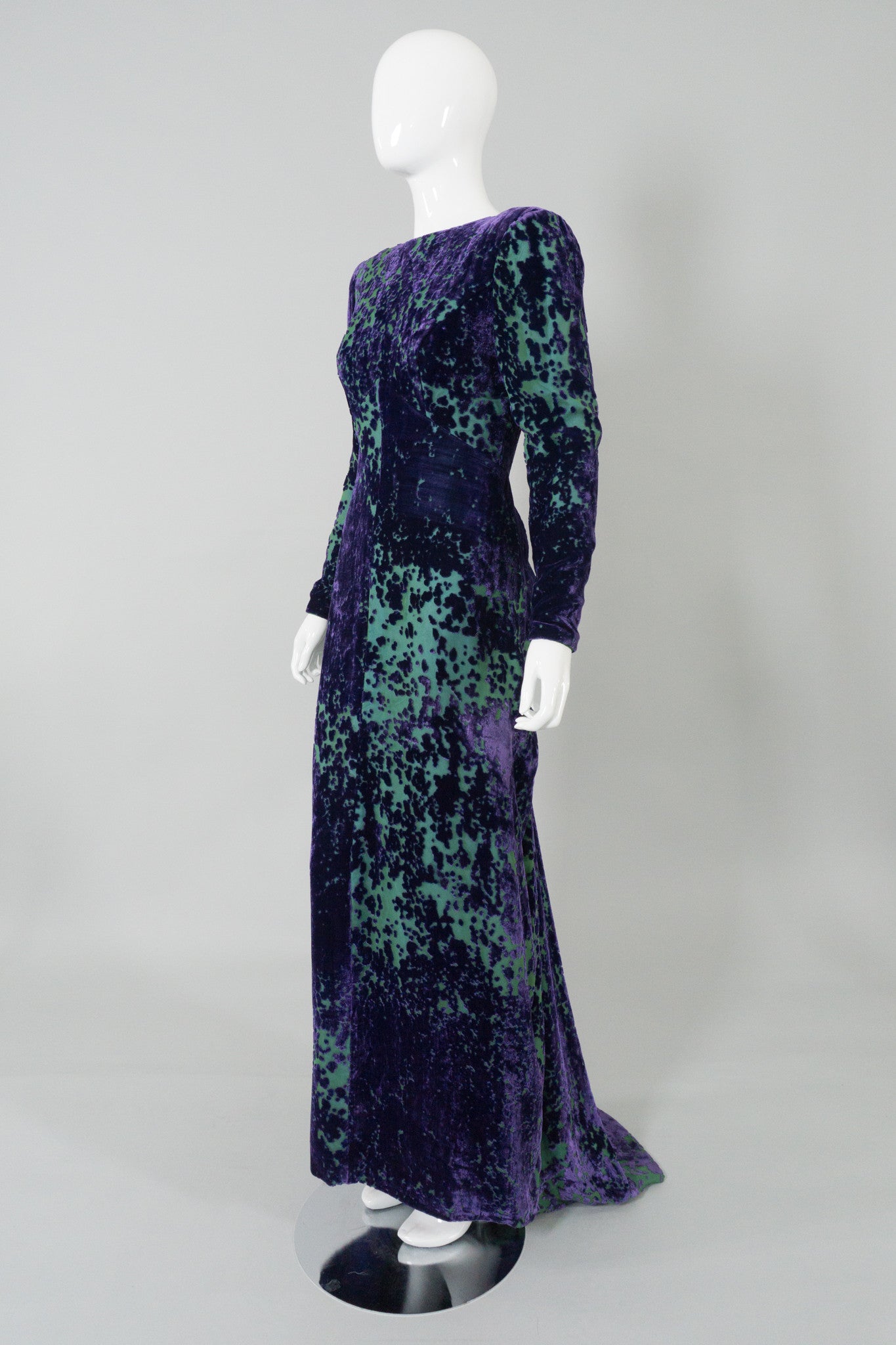 Michael Casey Vintage Velvet Burnout Gown